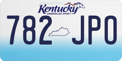 KY license plate 782JPO