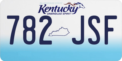 KY license plate 782JSF