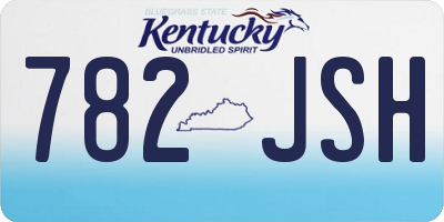 KY license plate 782JSH