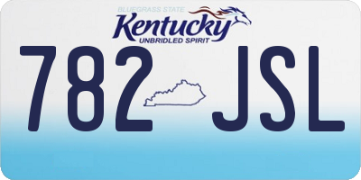 KY license plate 782JSL