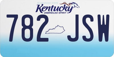 KY license plate 782JSW