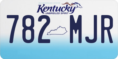 KY license plate 782MJR