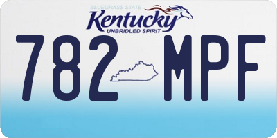 KY license plate 782MPF