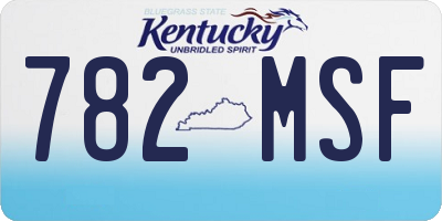 KY license plate 782MSF