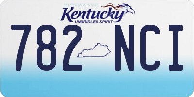 KY license plate 782NCI
