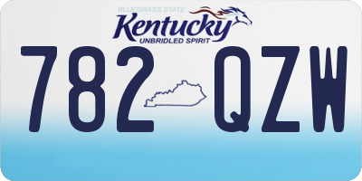 KY license plate 782QZW