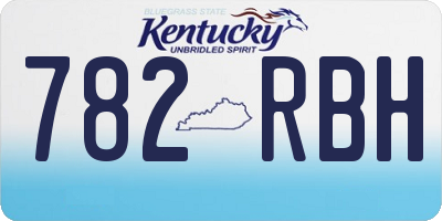 KY license plate 782RBH