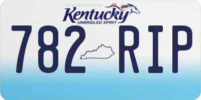 KY license plate 782RIP