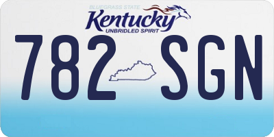 KY license plate 782SGN