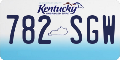 KY license plate 782SGW