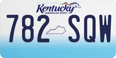 KY license plate 782SQW