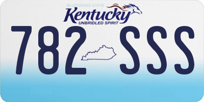 KY license plate 782SSS