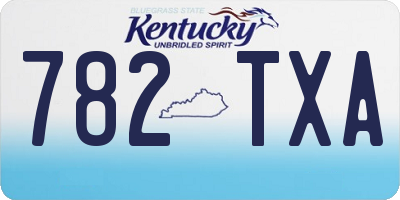 KY license plate 782TXA