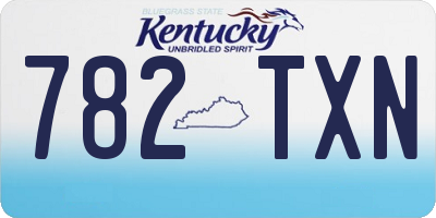 KY license plate 782TXN