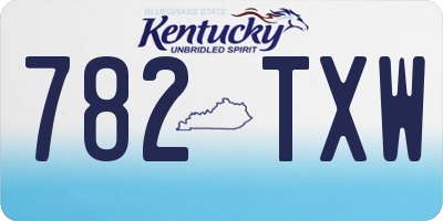 KY license plate 782TXW