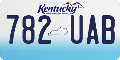 KY license plate 782UAB
