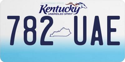 KY license plate 782UAE
