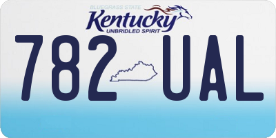 KY license plate 782UAL