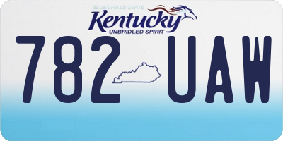 KY license plate 782UAW