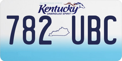 KY license plate 782UBC