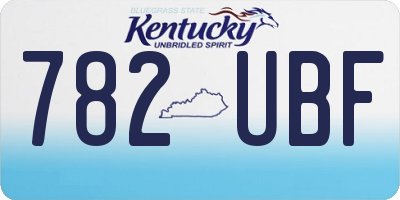 KY license plate 782UBF