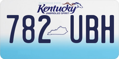KY license plate 782UBH