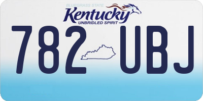 KY license plate 782UBJ