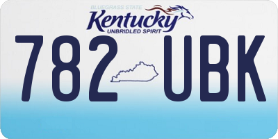 KY license plate 782UBK