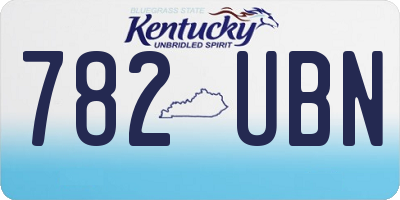 KY license plate 782UBN