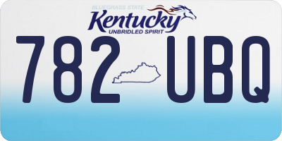 KY license plate 782UBQ