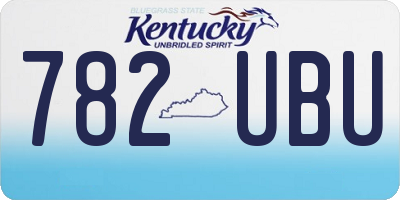 KY license plate 782UBU
