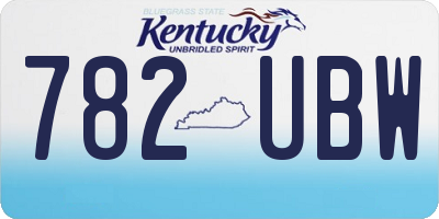 KY license plate 782UBW
