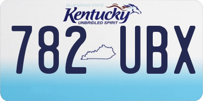 KY license plate 782UBX