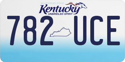 KY license plate 782UCE