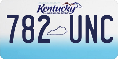 KY license plate 782UNC