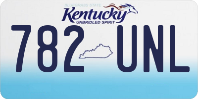 KY license plate 782UNL