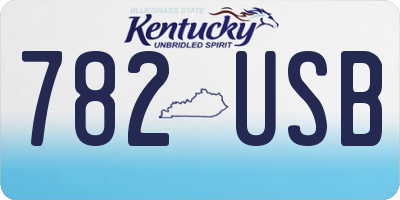 KY license plate 782USB