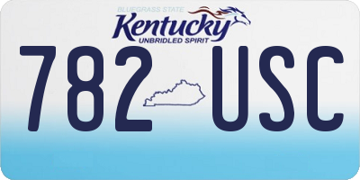 KY license plate 782USC