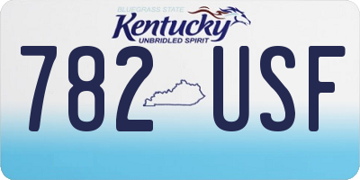 KY license plate 782USF
