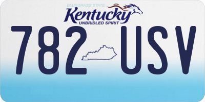 KY license plate 782USV