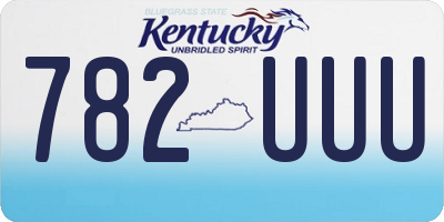 KY license plate 782UUU