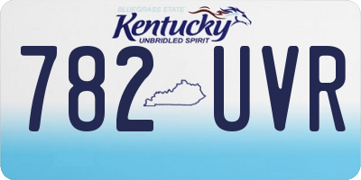 KY license plate 782UVR