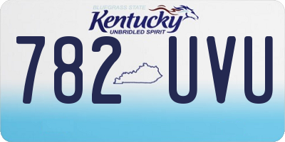KY license plate 782UVU