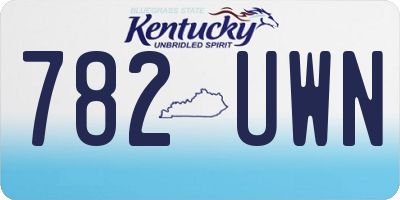 KY license plate 782UWN