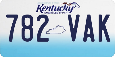 KY license plate 782VAK