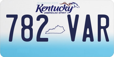 KY license plate 782VAR