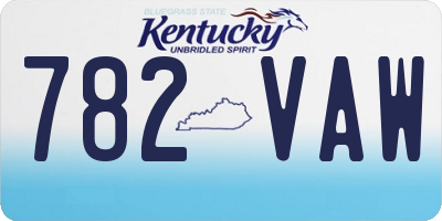 KY license plate 782VAW