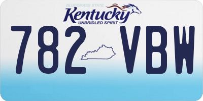 KY license plate 782VBW