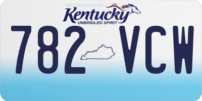 KY license plate 782VCW