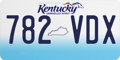 KY license plate 782VDX